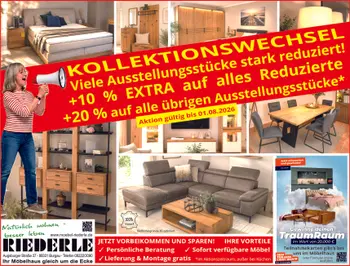 Kollektionswechsel bei Möbel Riederle in Burgau mit vielen Extras